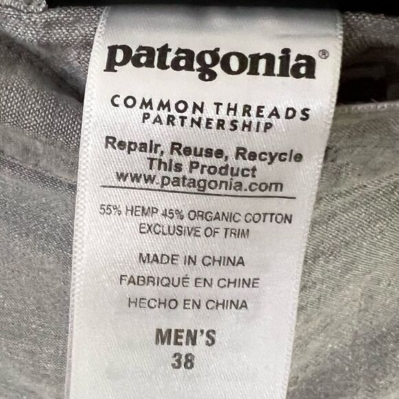 Patagonia Men’s Back Step Hemp & Organic Cotton Size 38 - Picture 5 of 6
